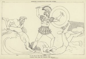 川と争うアキレス 作： John Flaxman